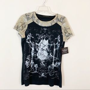 Balenciaga • Graphic Print Tee with Sheer Detail